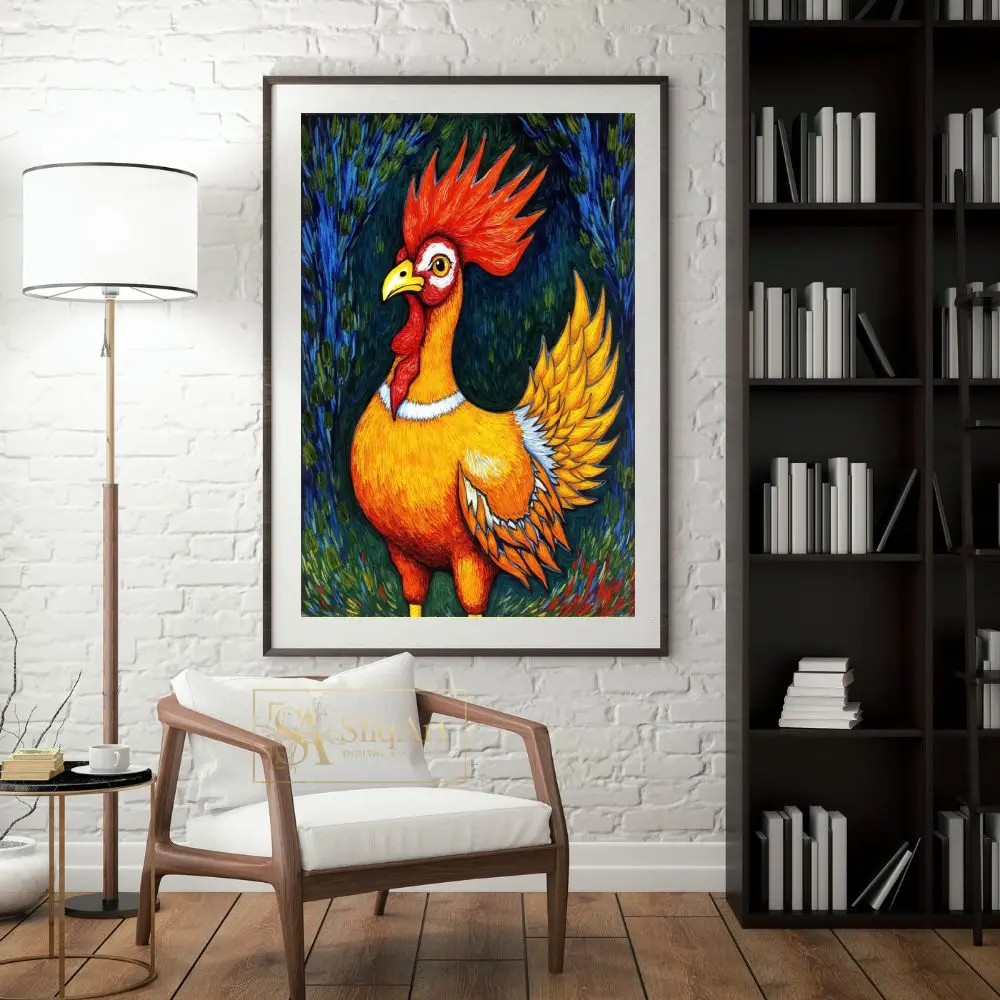 BRD-rooster-artwork-vivid-yellow-orange-346-04 BRD rooster artwork vivid yellow orange 346