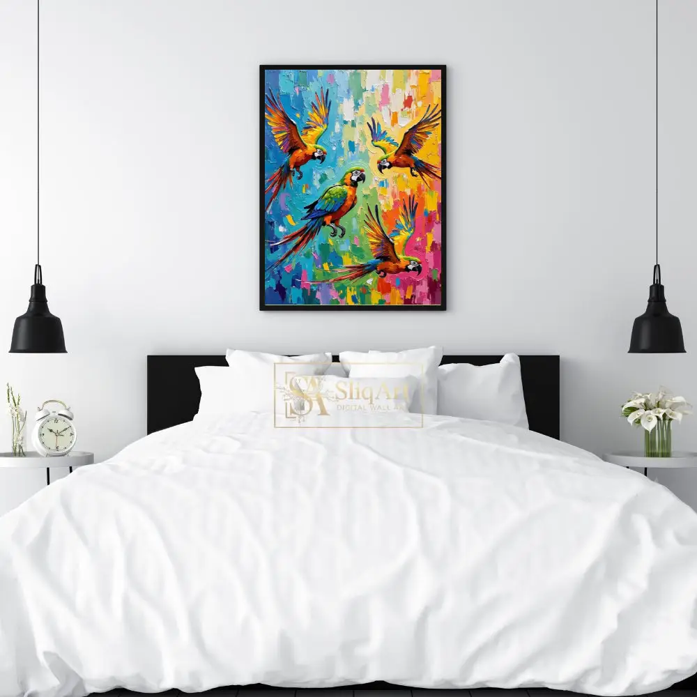 BRD-three-colorful-parrots-in-flight-376-02 BRD three colorful parrots in flight 376