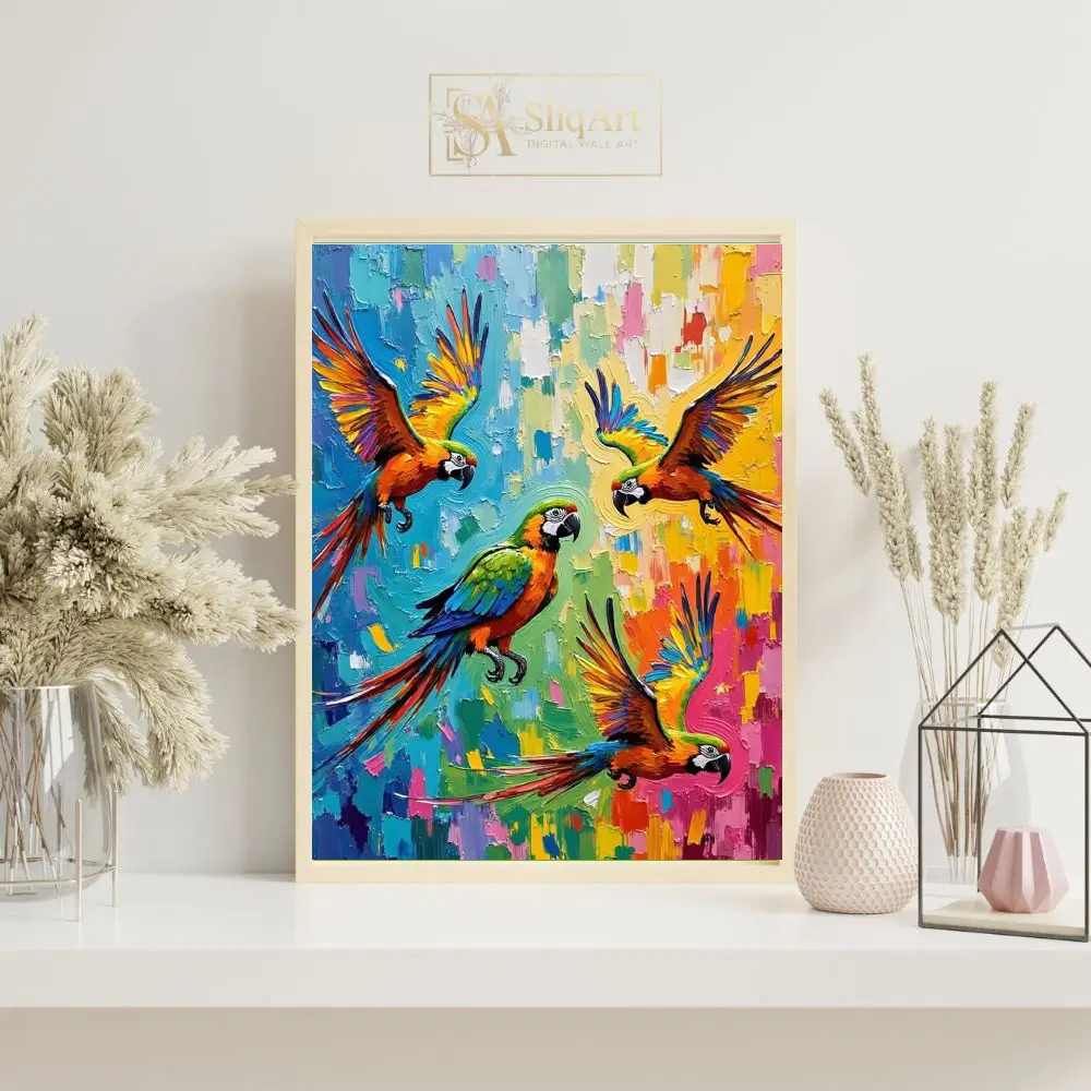 BRD-three-colorful-parrots-in-flight-376-07 BRD three colorful parrots in flight 376