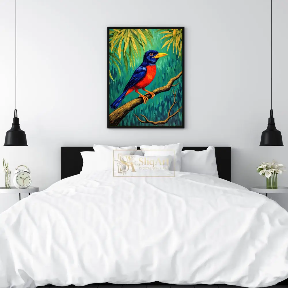 BRD-tropical-parrot-perched-on-branch-379-02 BRD tropical parrot perched on branch 379