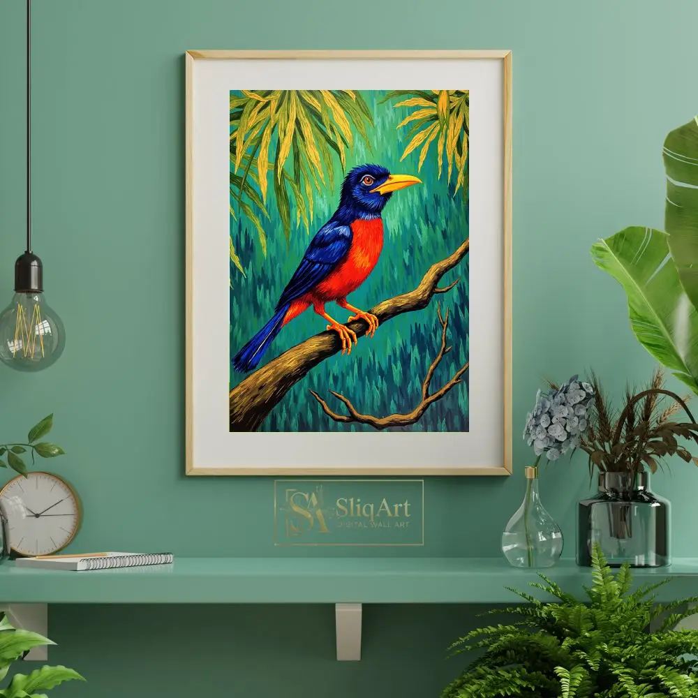 BRD-tropical-parrot-perched-on-branch-379-06 BRD tropical parrot perched on branch 379