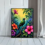 BRD vibrant parrot flower art 387