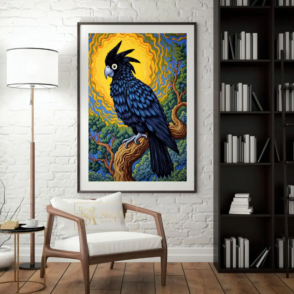 BRD-vivid-parrot-perched-on-branch-394-04 BRD vivid parrot perched on branch 394