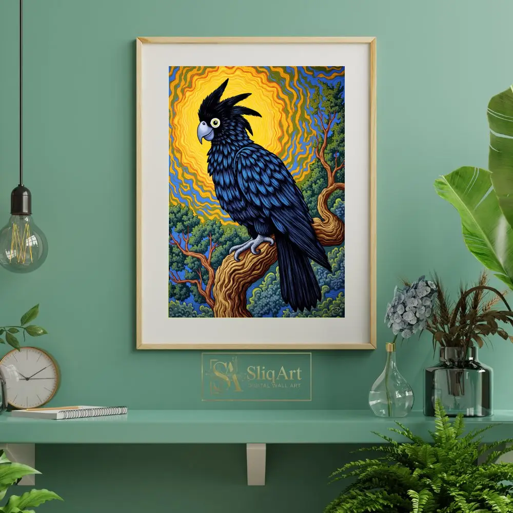 BRD-vivid-parrot-perched-on-branch-394-06 BRD vivid parrot perched on branch 394