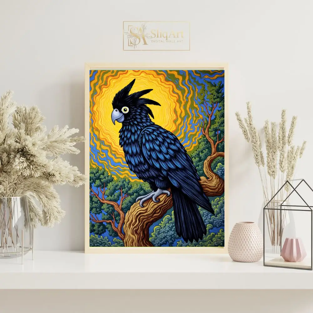 BRD-vivid-parrot-perched-on-branch-394-07 BRD vivid parrot perched on branch 394