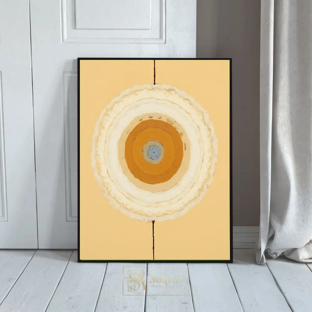 Earth-Toned Textured Abstract Circle Wall Art | SliqArt