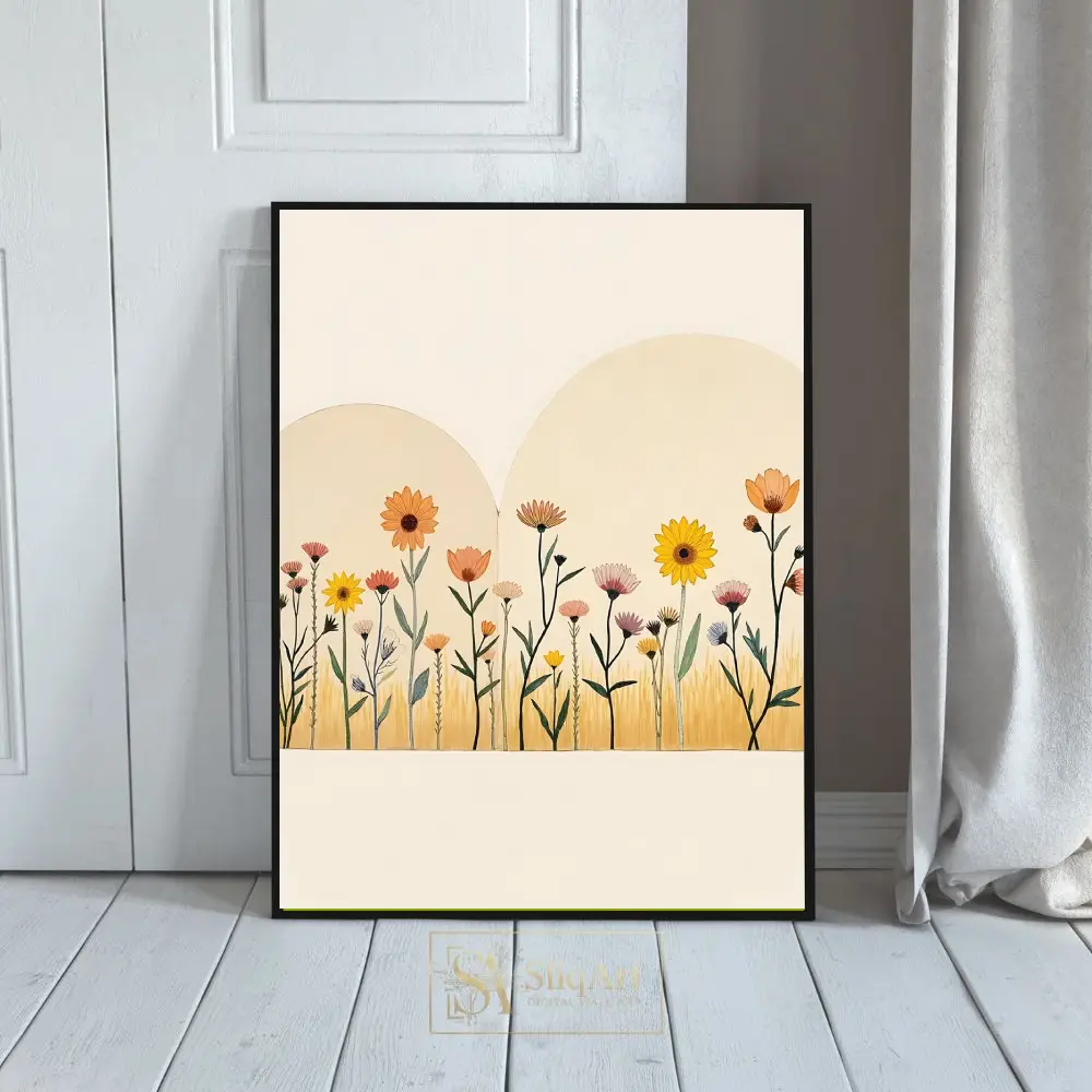 Boho Wildflower Meadow Botanical Wall Art