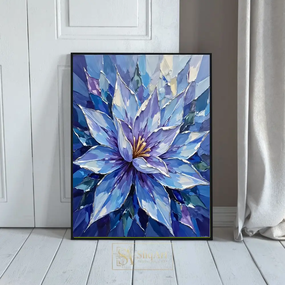 Impressionist Purple Iris and Yellow Tulips Floral Canvas Art