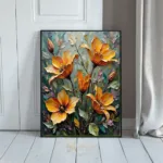 FLO orange flower canvas 164