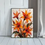 FLO orange lilies on canvas 166