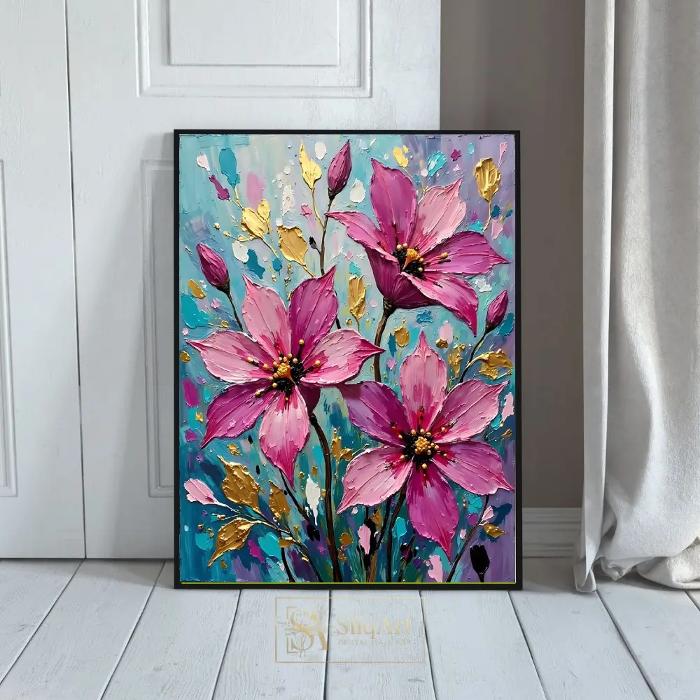 FLO-pink-flowers-on-canvas-175-01 FLO pink flowers on canvas 175