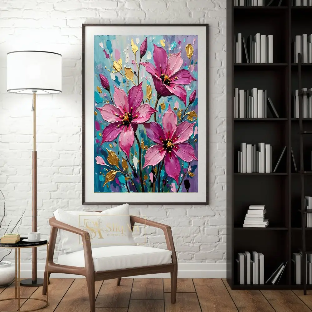 FLO-pink-flowers-on-canvas-175-04 FLO pink flowers on canvas 175
