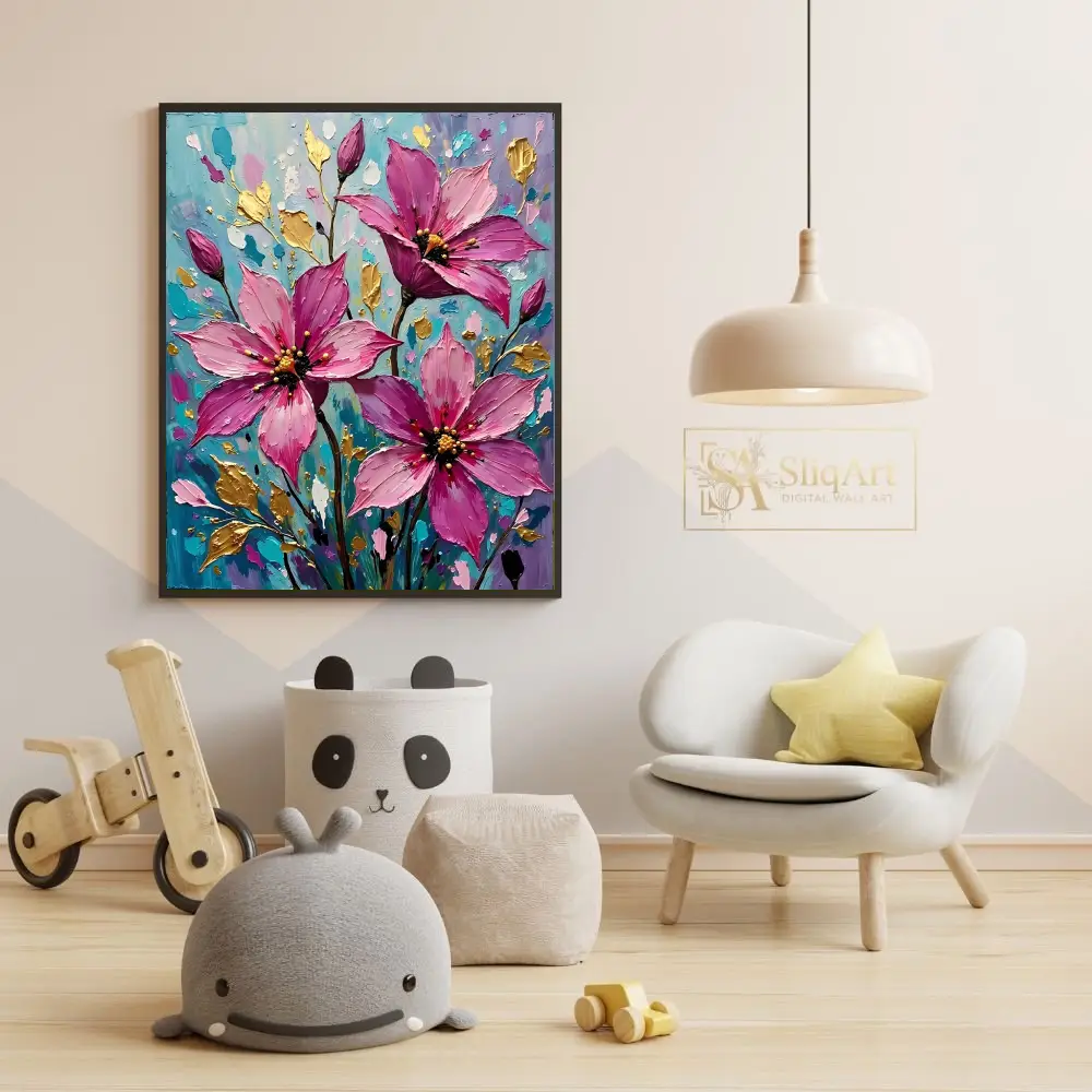 FLO-pink-flowers-on-canvas-175-05 FLO pink flowers on canvas 175