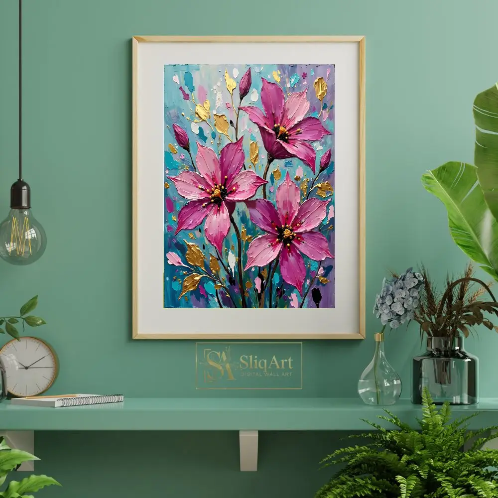 FLO-pink-flowers-on-canvas-175-06 FLO pink flowers on canvas 175