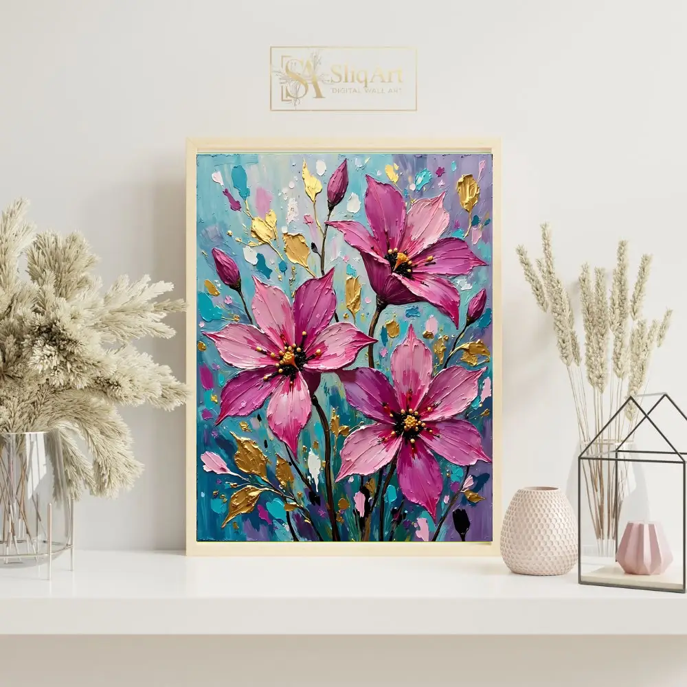 FLO-pink-flowers-on-canvas-175-07 FLO pink flowers on canvas 175