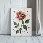 FLO pink rose and leaves 181