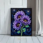 FLO purple sunflower cosmic background 213