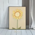 FLO sunflower illustration with detailed textures 250