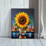 FLO sunflower vase cityscape 276