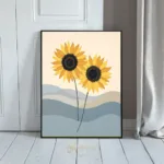 FLO sunflowers blue background 260