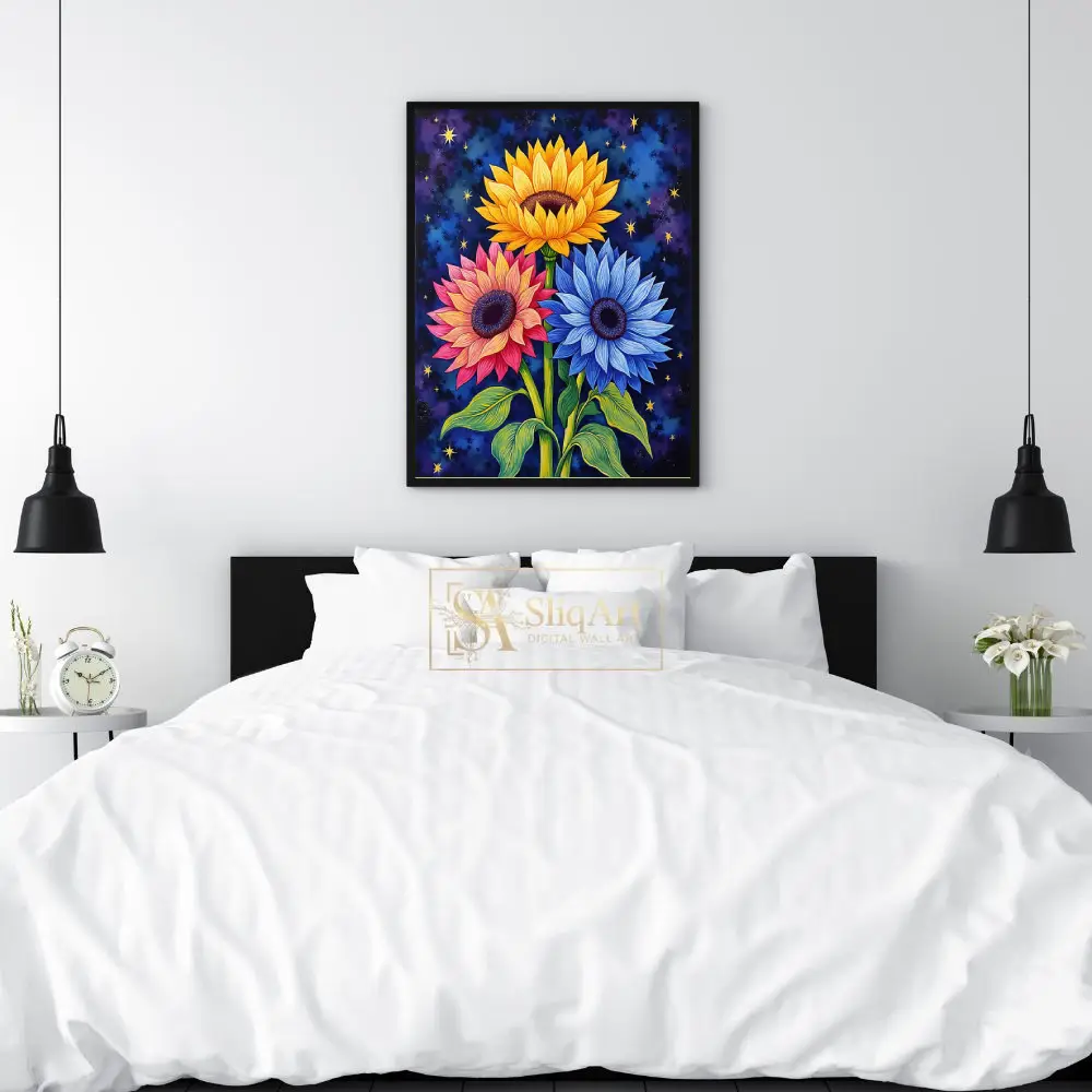 FLO-sunflowers-with-stars-and-planets-in-background-272-02 FLO sunflowers with stars and planets in background 272