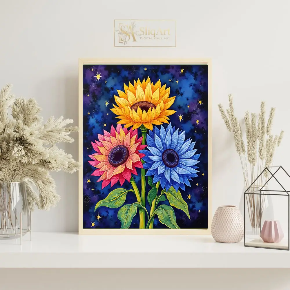 FLO-sunflowers-with-stars-and-planets-in-background-272-07 FLO sunflowers with stars and planets in background 272