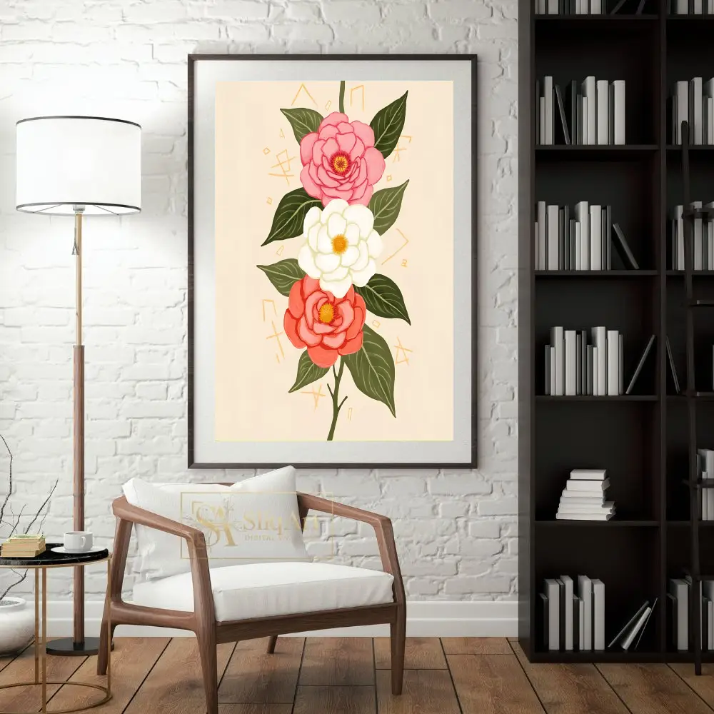 FLO-three-flower-bouquet-illustration-281-04 FLO three flower bouquet illustration 281