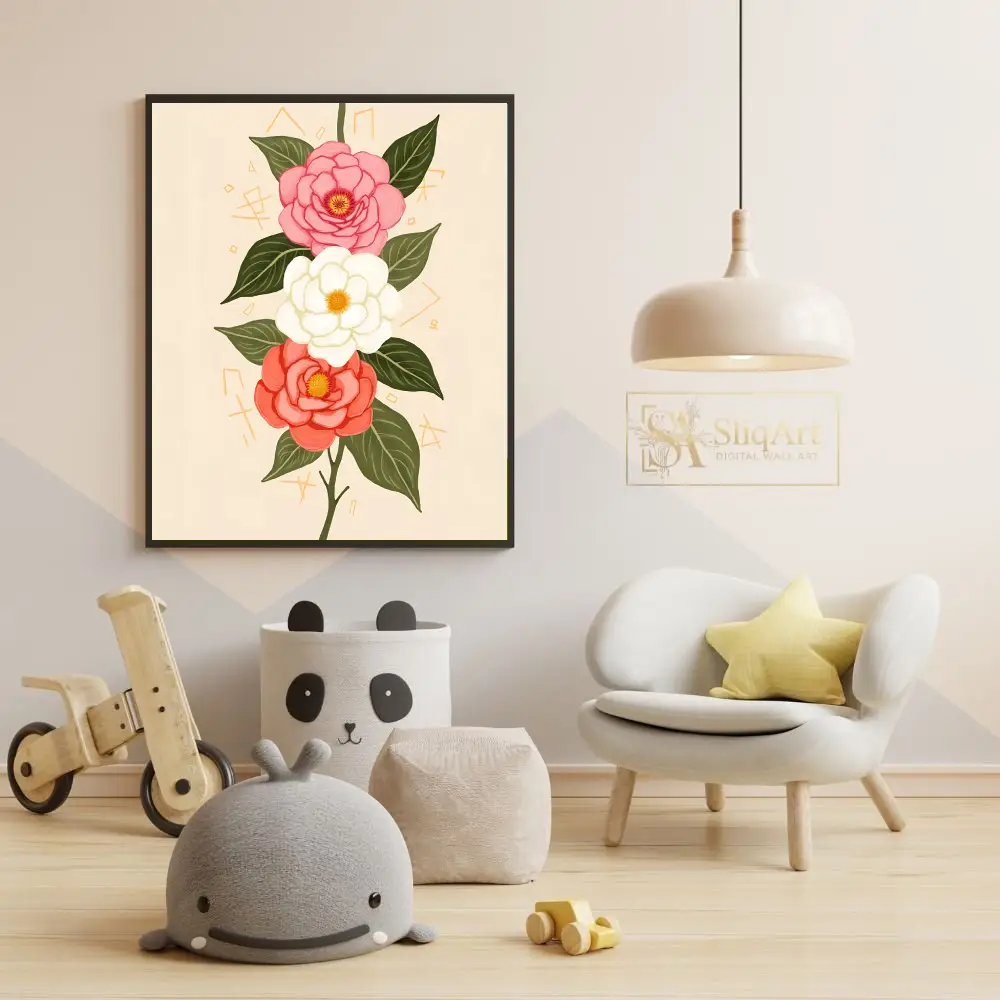 FLO-three-flower-bouquet-illustration-281-05 FLO three flower bouquet illustration 281