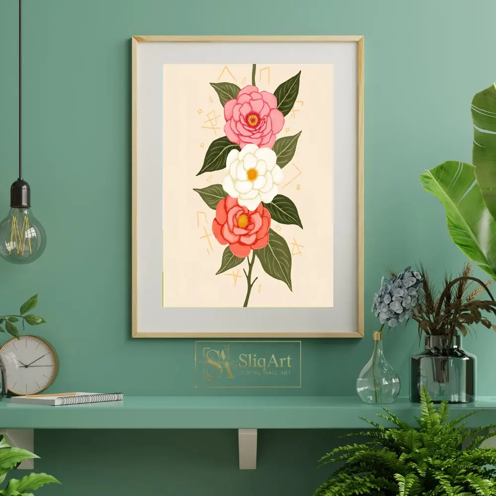 FLO-three-flower-bouquet-illustration-281-06 FLO three flower bouquet illustration 281