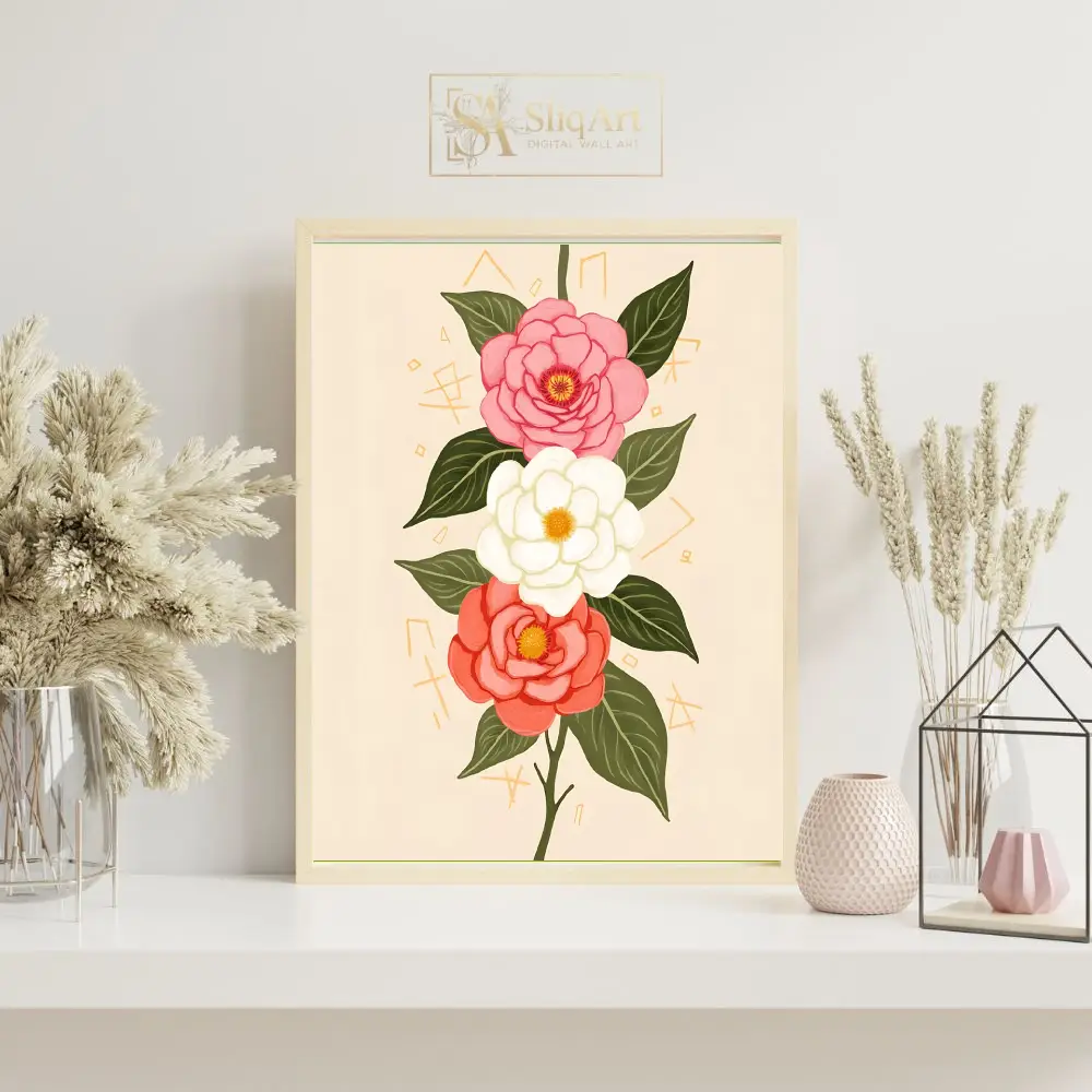 FLO-three-flower-bouquet-illustration-281-07 FLO three flower bouquet illustration 281