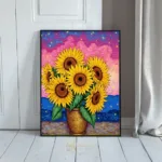 FLO vivid sunflowers in blue pot 303