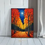 LAN autumn night tree line 013