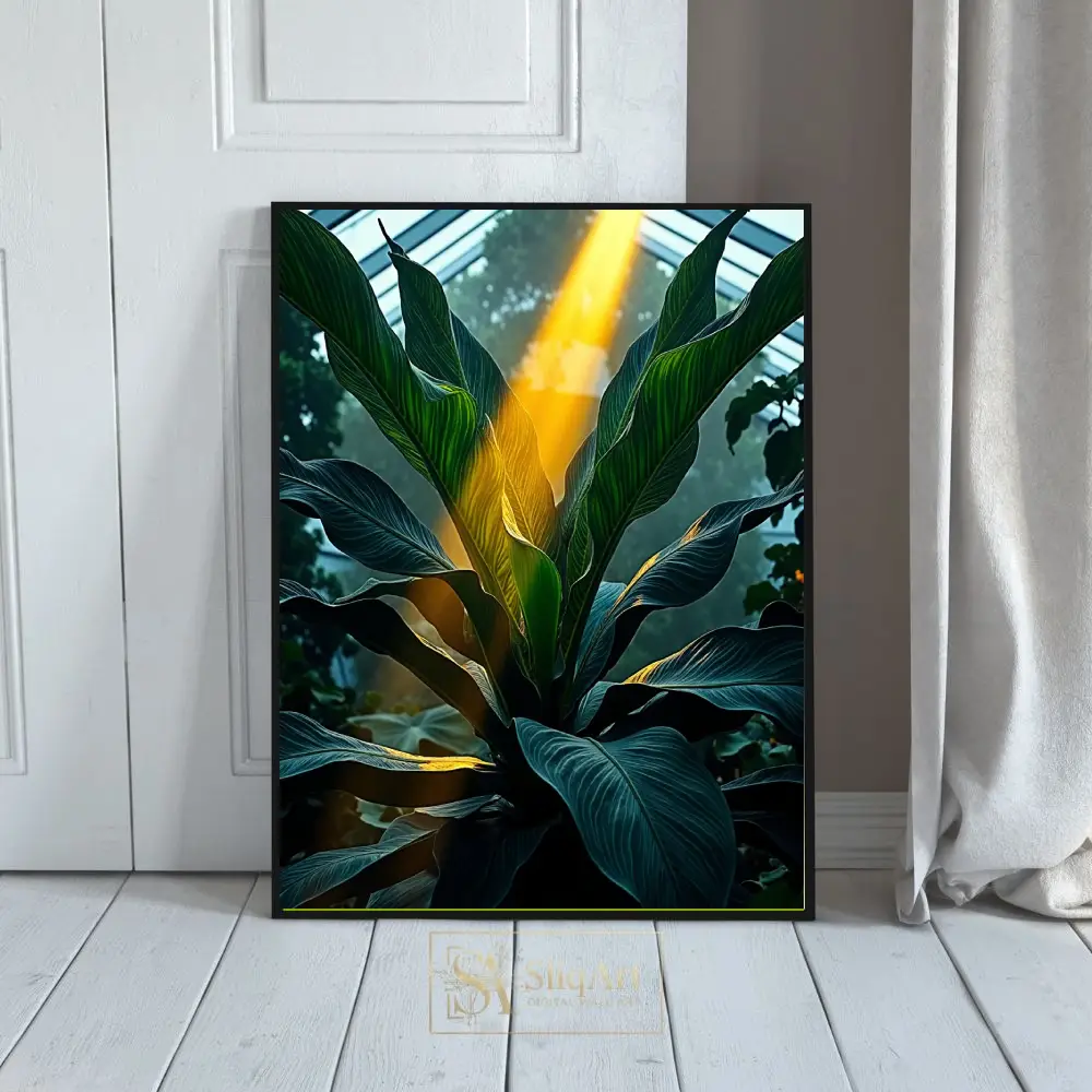 Sun-Drenched Tropical Foliage Wall Art | Cinematic Botanical Print