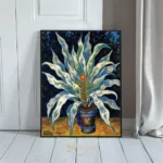 LAN blue vase with flowers 029
