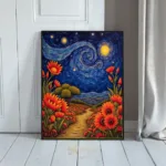 LAN field of flowers under night sky 047