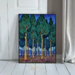 LAN forest of pine trees art 074