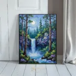 LAN forest waterfall at night 100