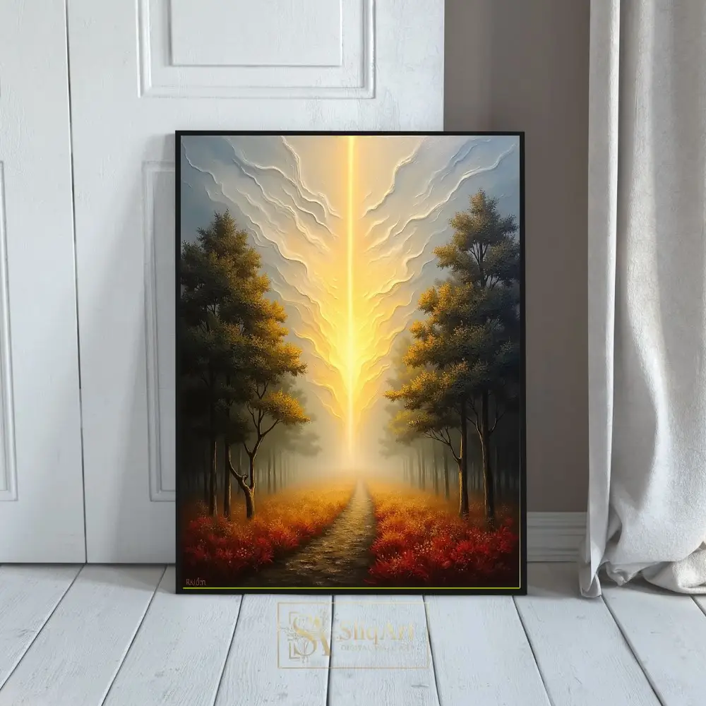 Divine Path Forest Canvas Wall Art - Spiritual Mystical Landscape