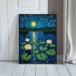 LAN lily pads moonlit night sky 134