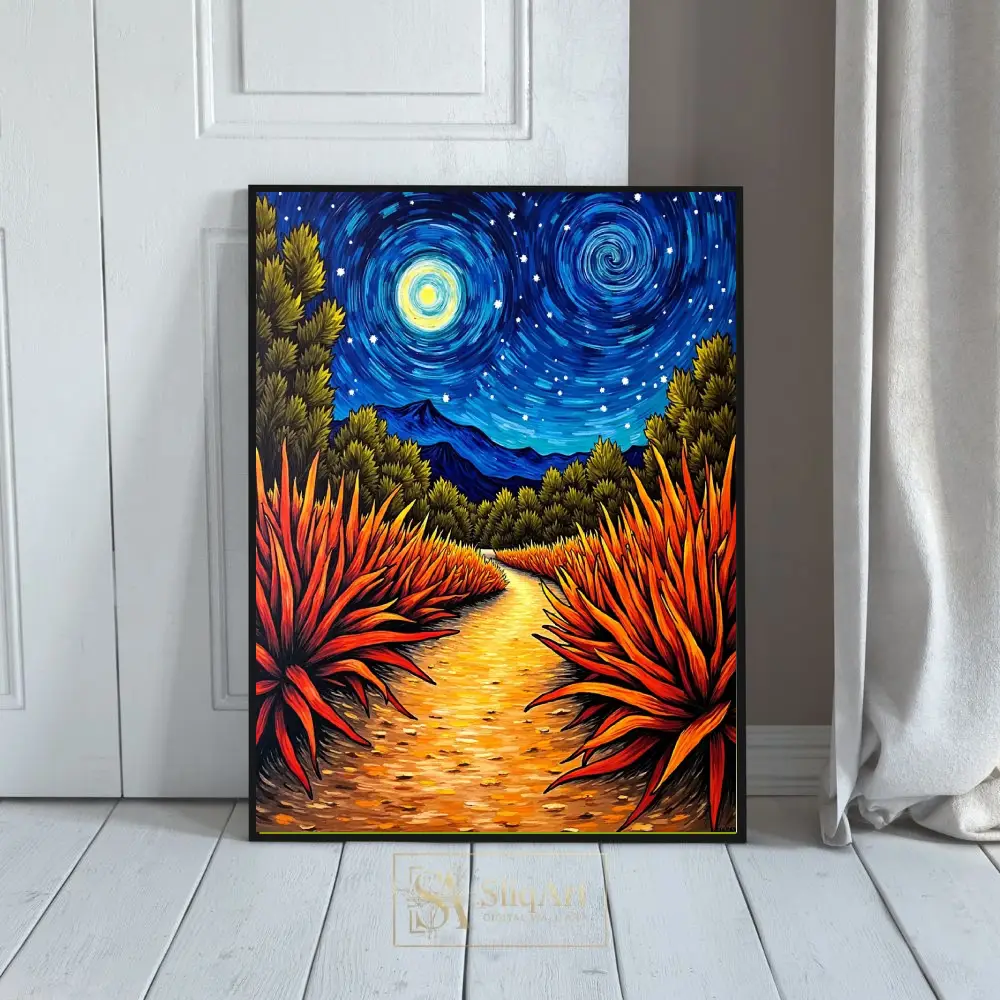 Celestial Path Agave Landscape Art Canvas