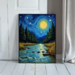 LAN river moonlight night sky art 188