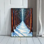 LAN snowy pathway through forest 195