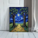 LAN starry night trees path 211