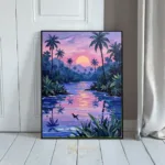 LAN sunset palm trees 222