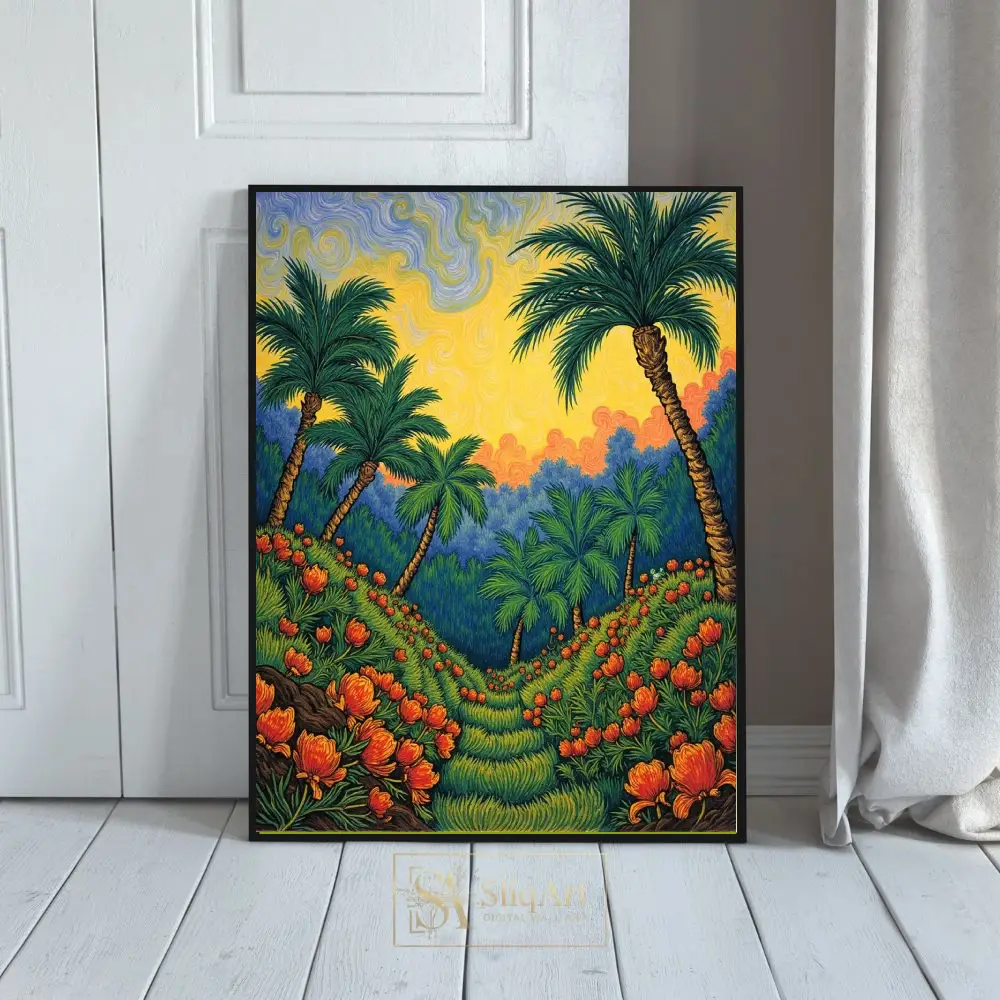 Tropical Swirl Oasis Canvas Wall Art