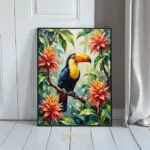 LAN tropical parrot flower backdrop 246