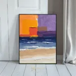 NAU abstract horizon impasto coastal sunset digital art print 350