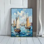 NAU azure fleet impasto sailing regatta digital art 354