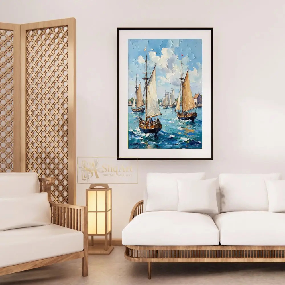 NAU-azure-fleet-impasto-sailing-regatta-digital-art-354-03 NAU azure fleet impasto sailing regatta digital art 354