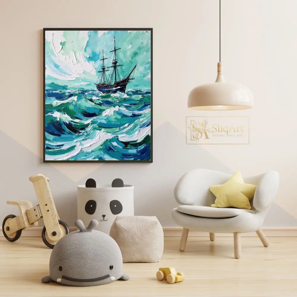 NAU-azure-majesty-impasto-tall-ship-digital-art-print-355-05 NAU azure majesty impasto tall ship digital art print 355